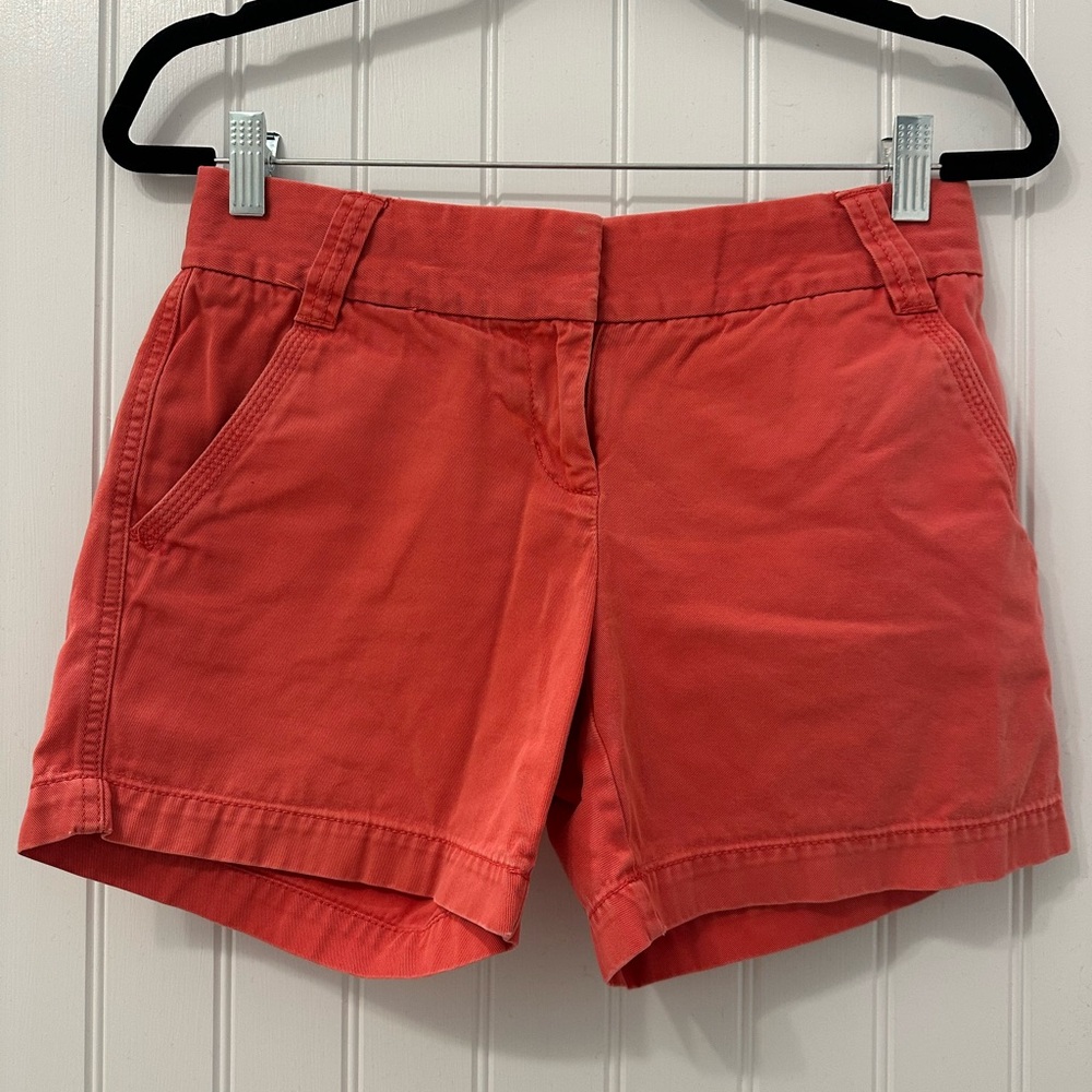 J Crew salmon shorts, size 0